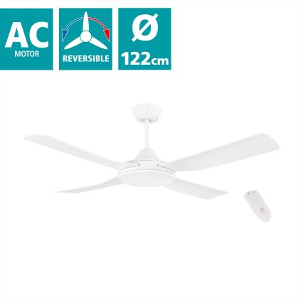 Eglo - Ceiling fan 52W/230V + RC white