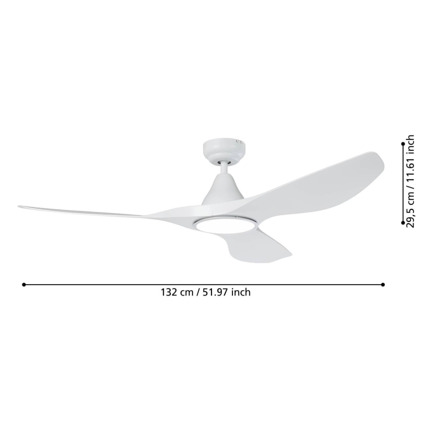 Eglo - LED Ceiling Fan LED/19W/230V Ø 132 cm White + Remote Control