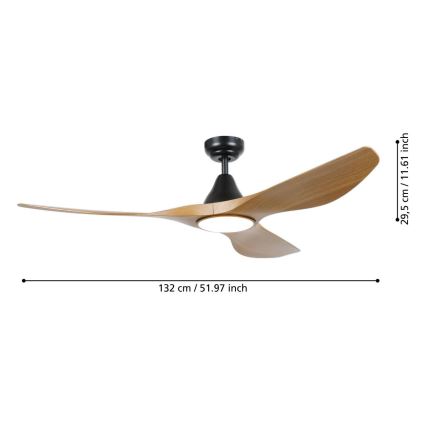 Eglo - LED Ceiling Fan LED/19W/230V Ø 132 cm Brown + Remote Control