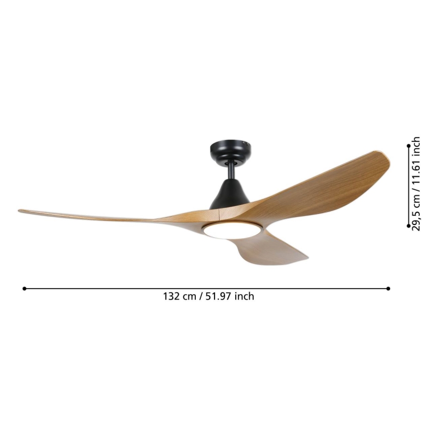 Eglo - LED Ceiling Fan LED/19W/230V Ø 132 cm Brown + Remote Control