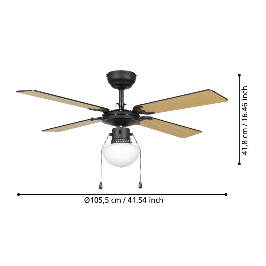 Eglo - Ceiling fan 1xE27/60W/230V black