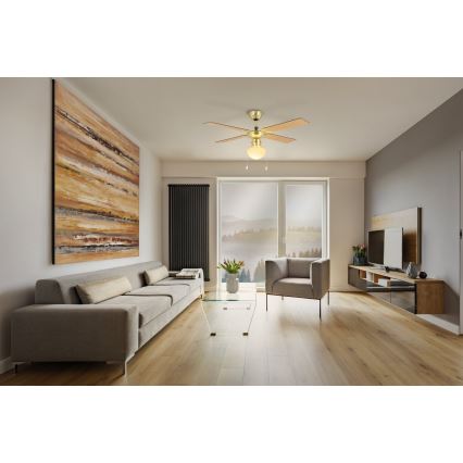 Eglo - Ceiling fan 1xE27/60W/230V gold