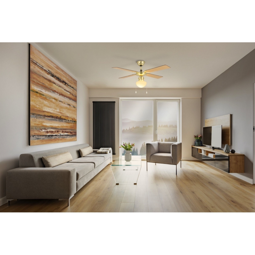 Eglo - Ceiling fan 1xE27/60W/230V gold