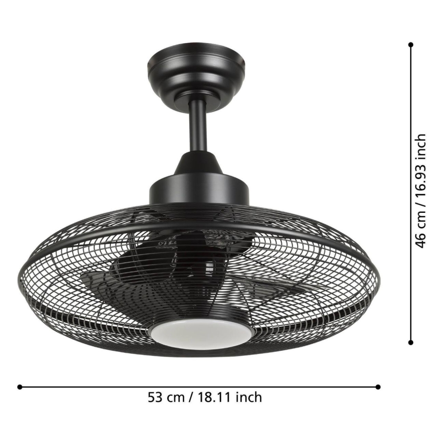Eglo - LED Ceiling Fan LED/15W/230V, Ø 53 cm, Black + Remote Control