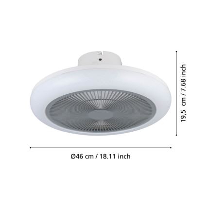 Eglo - LED Dimmable ceiling fan LED/25,5W/230V grey + remote control