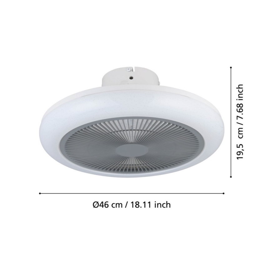 Eglo - LED Dimmable ceiling fan LED/25,5W/230V grey + remote control