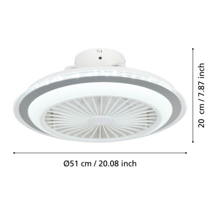 Eglo - LED Dimmable ceiling fan LED/25,5W/230V white/grey 2700-6500K + remote control