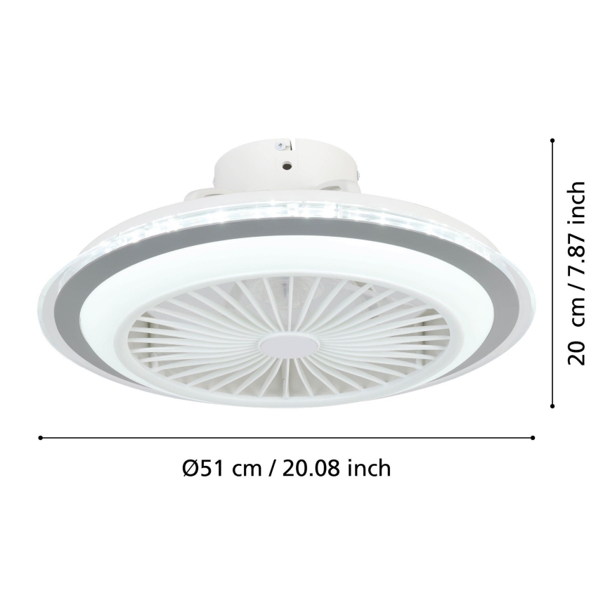 Eglo - LED Dimmable ceiling fan LED/25,5W/230V white/grey 2700-6500K + remote control