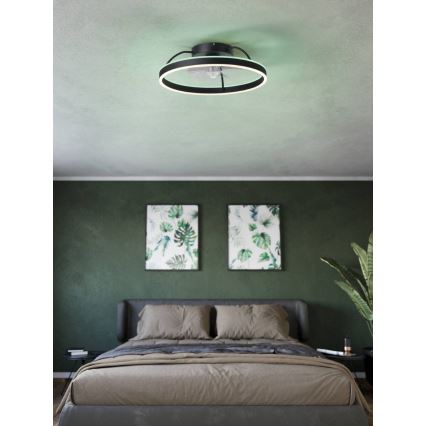 Eglo - LED RGBW Dimmable Ceiling Fan LED/36W/230V 3000-6500K Black + Remote Control