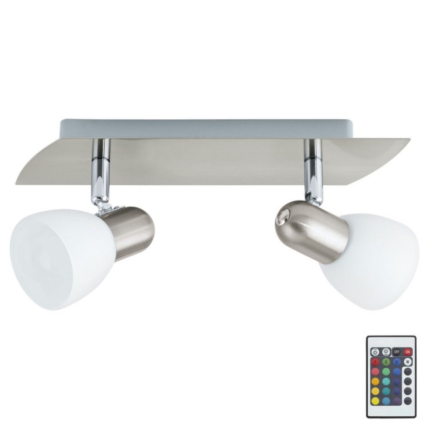 Eglo 35374 - LED RGB Dimming spotlight ENEA-C 2xE14/4W/230V + remote control