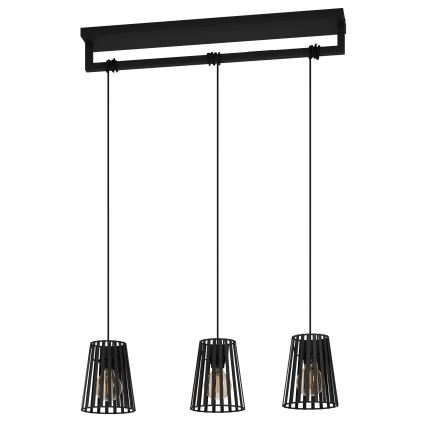 Eglo - Chandelier on a string 3xE27/40W/230V black
