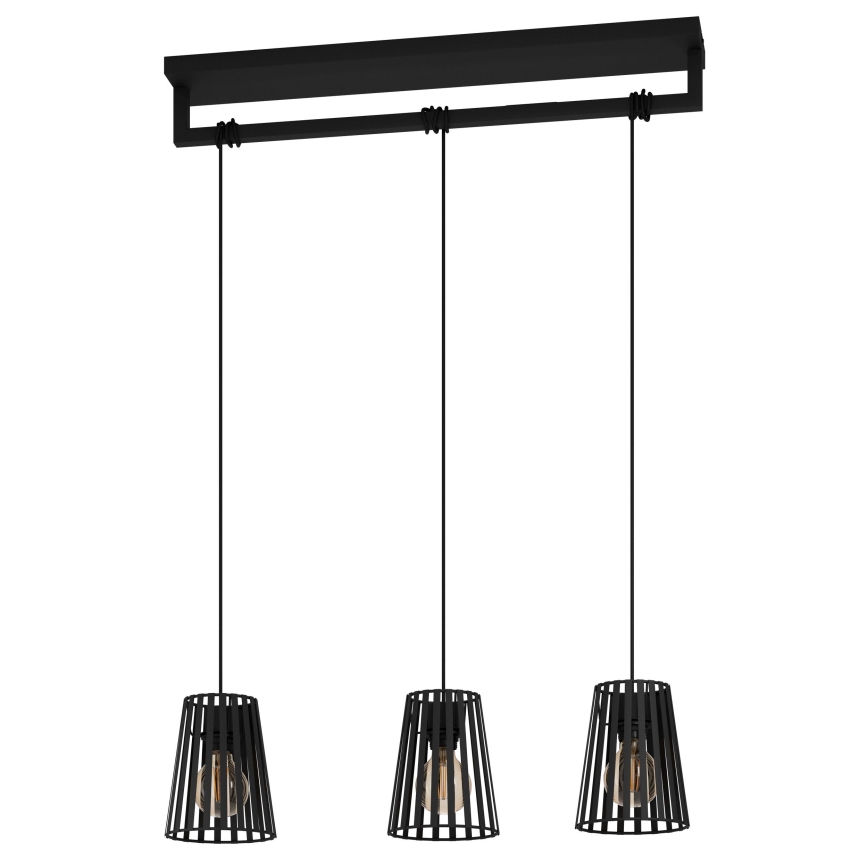 Eglo - Chandelier on a string 3xE27/40W/230V black