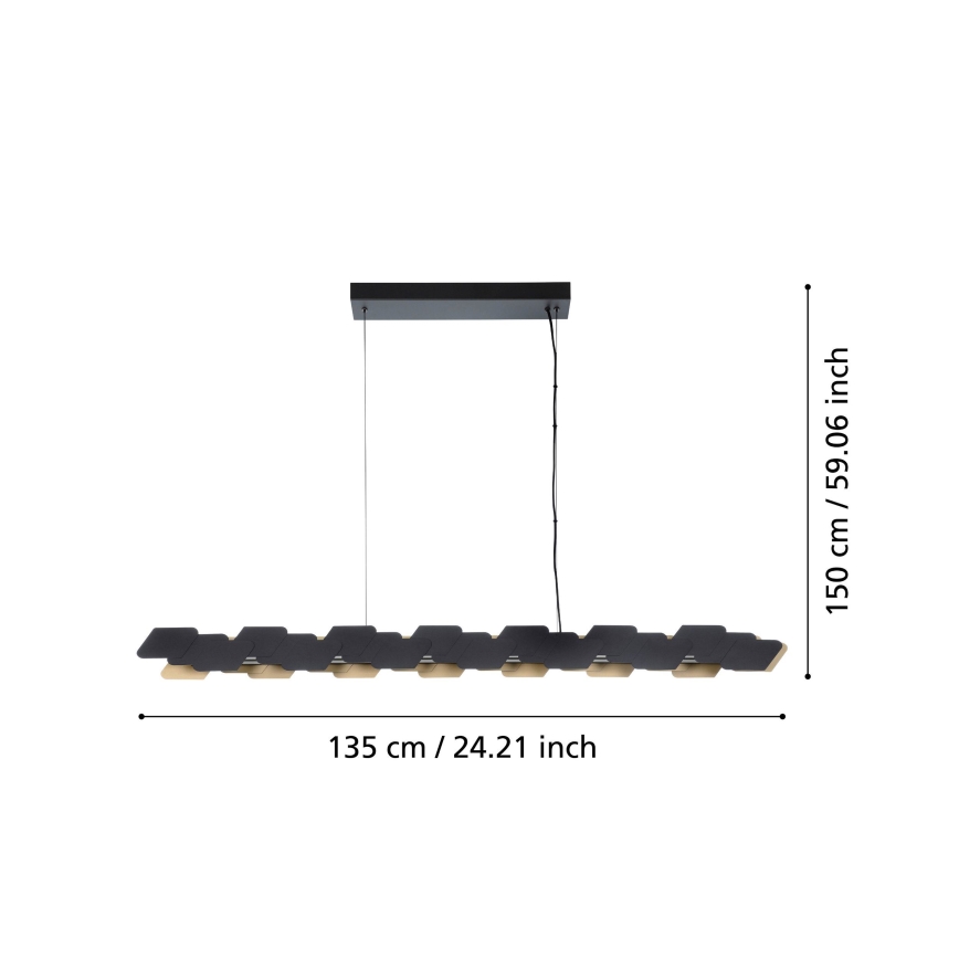 Eglo - LED Dimmable chandelier on a string LED/44W/230V 3000K black/gold