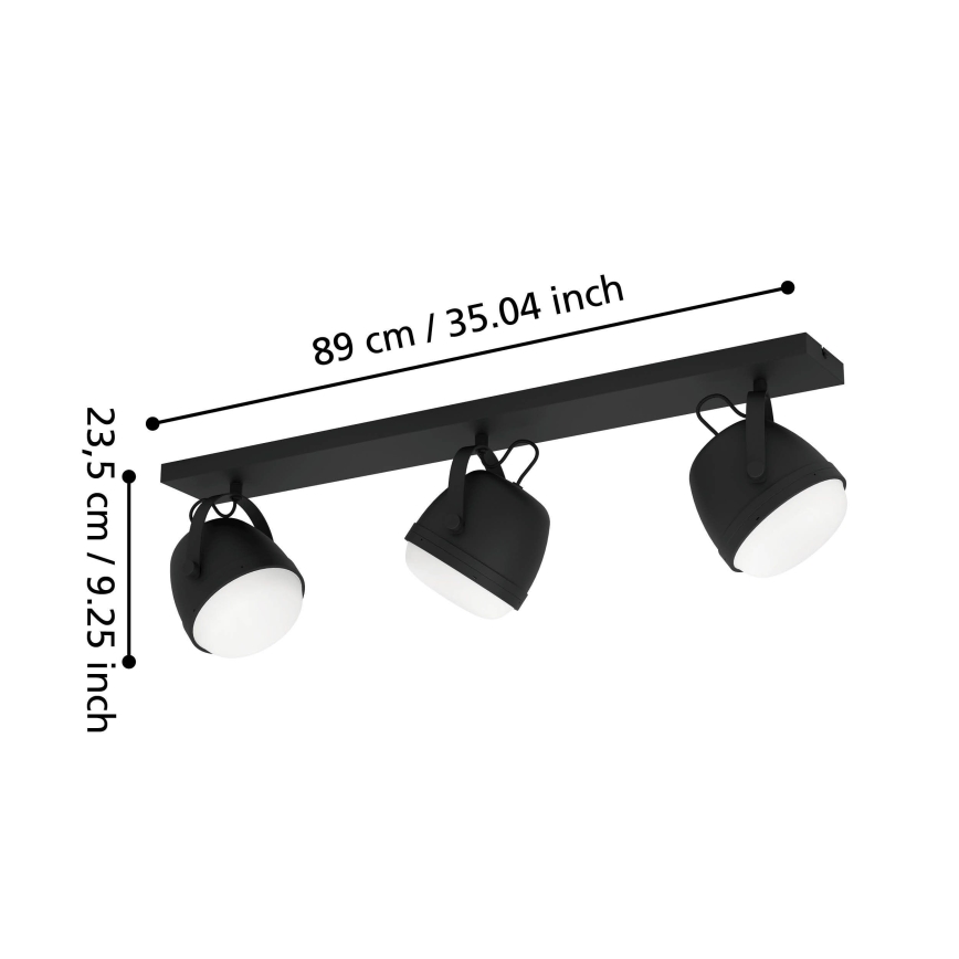 Eglo - Spotlight 3xE27/28W/230V black