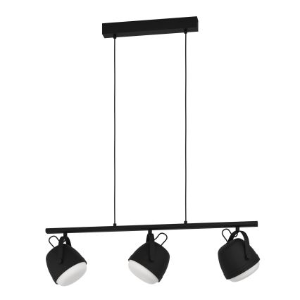 Eglo - Chandelier on a string 3xE27/28W/230V black