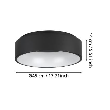 Eglo - LED Dimmable ceiling light LED/25,5W/230V 3000K black