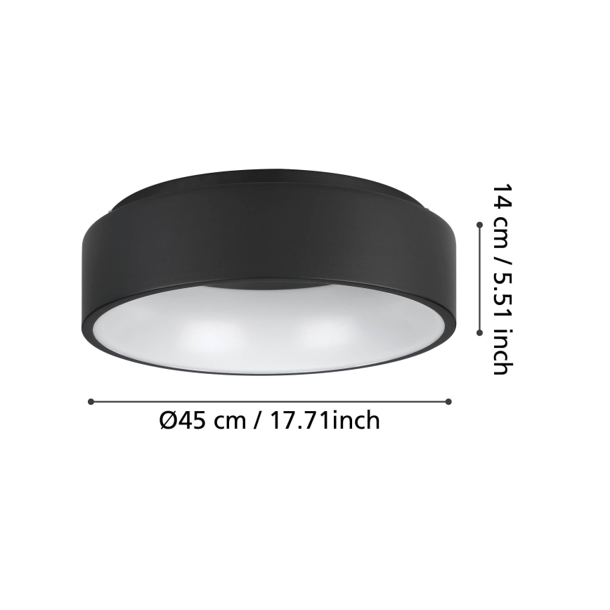 Eglo - LED Dimmable ceiling light LED/25,5W/230V 3000K black