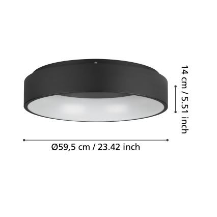Eglo - LED Dimmable ceiling light LED/35,2W/230V 3000K black