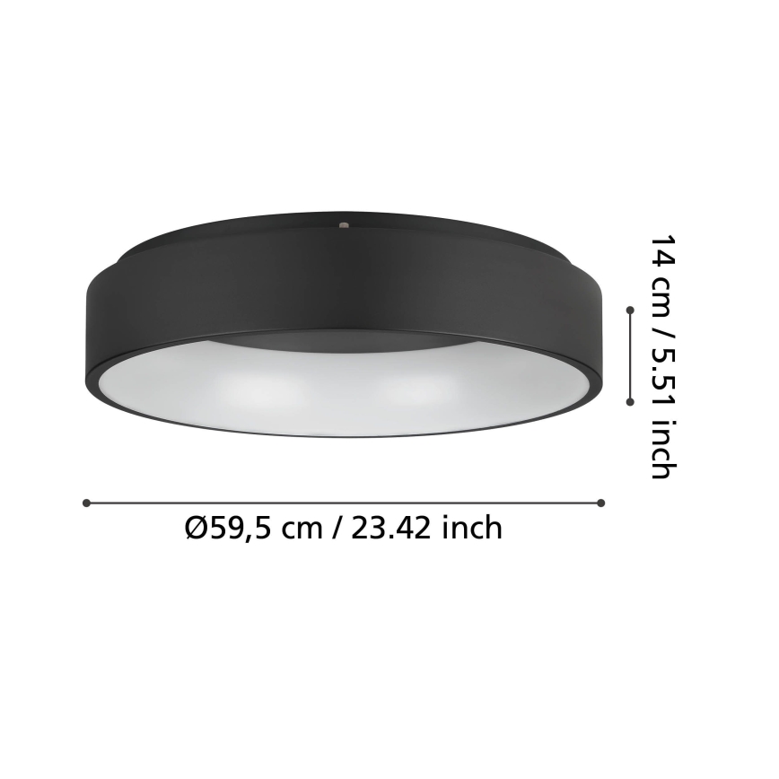Eglo - LED Dimmable ceiling light LED/35,2W/230V 3000K black