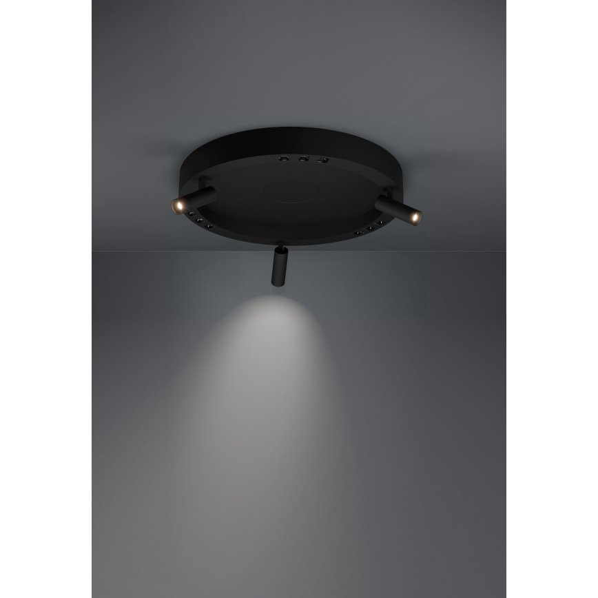 Eglo - LED Dimmable ceiling light 3xLED/8W/230V + 3xLED/8,5W 3000K black + remote control