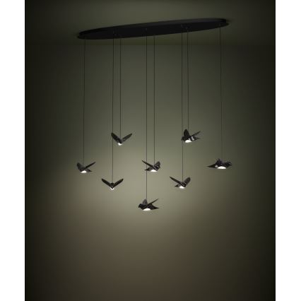 Eglo - LED Dimmable chandelier on a string 8xLED/4,2W/230V 3000K black