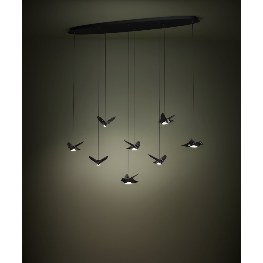Eglo - LED Dimmable chandelier on a string 8xLED/4,2W/230V 3000K black