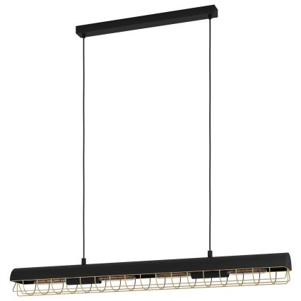 Eglo - Chandelier on a string 4xE27/40W/230V black/gold