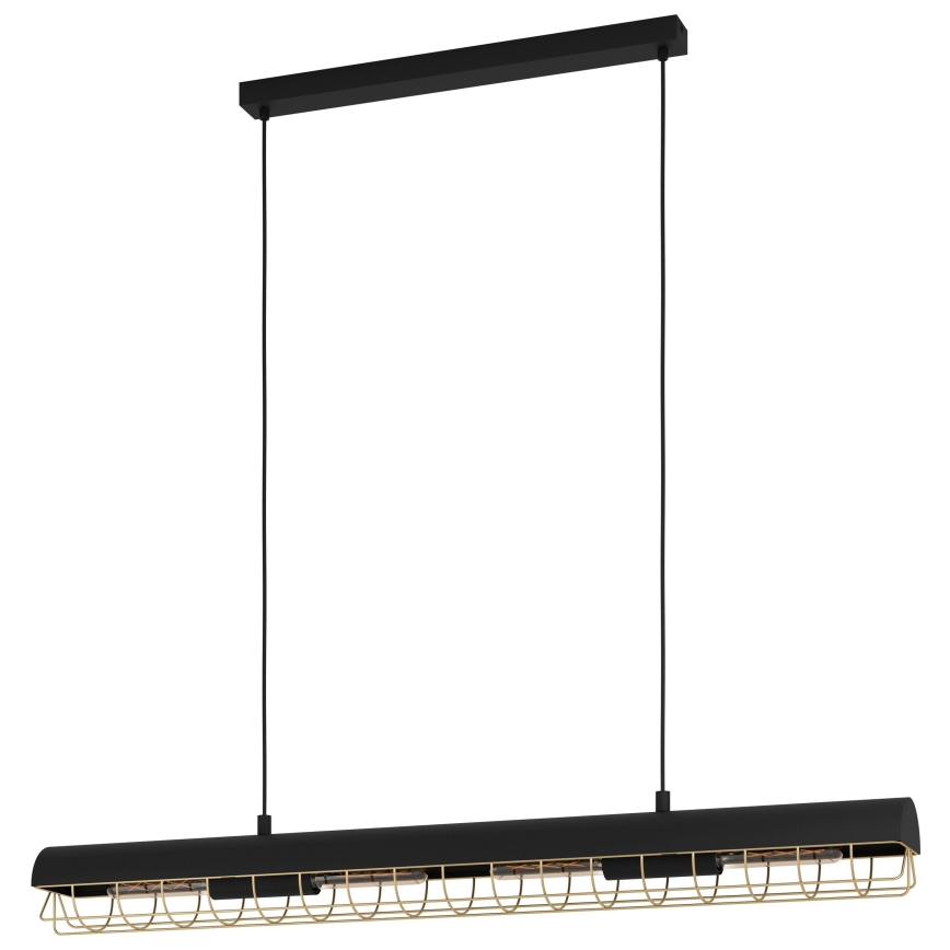 Eglo - Chandelier on a string 4xE27/40W/230V black/gold