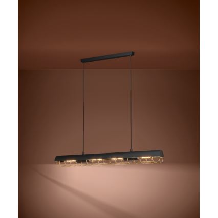 Eglo - Chandelier on a string 4xE27/40W/230V black/gold