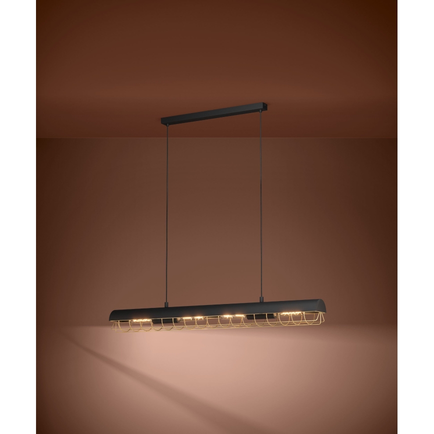 Eglo - Chandelier on a string 4xE27/40W/230V black/gold