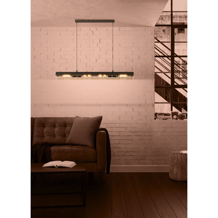 Eglo - Chandelier on a string 4xE27/40W/230V black/gold