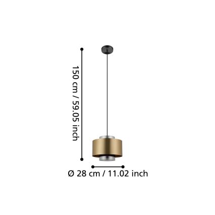 Eglo - Chandelier on a string 1xE27/40W/230V gold