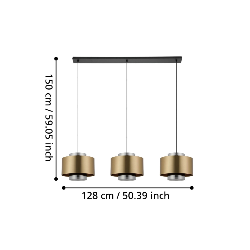 Eglo - Chandelier on a string 3xE27/40W/230V gold