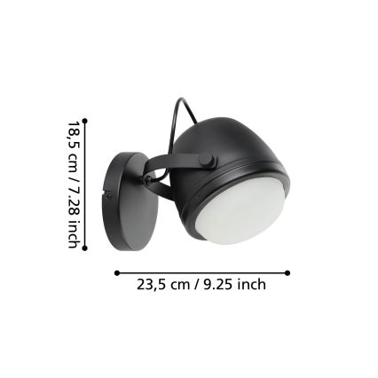Eglo - Wall light 1xE27/28W/230V black