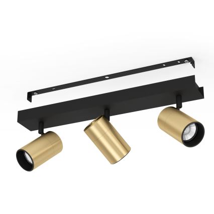 Eglo - LED Spotlight 3xGU10/4,5W/230V 3000K black/gold