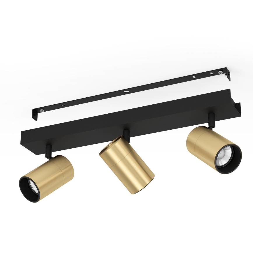 Eglo - LED Spotlight 3xGU10/4,5W/230V 3000K black/gold