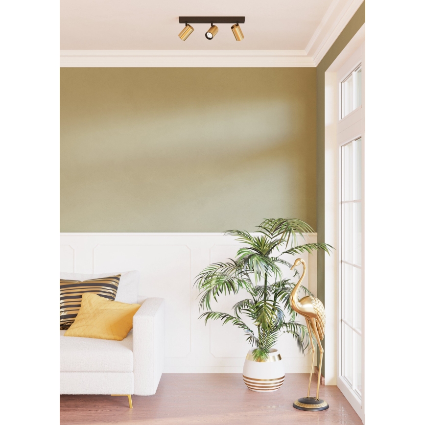 Eglo - LED Spotlight 3xGU10/4,5W/230V 3000K black/gold