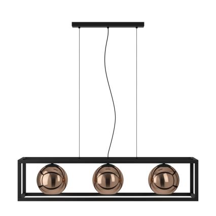 Eglo - Chandelier on a string 3xE27/40W/230V copper/black