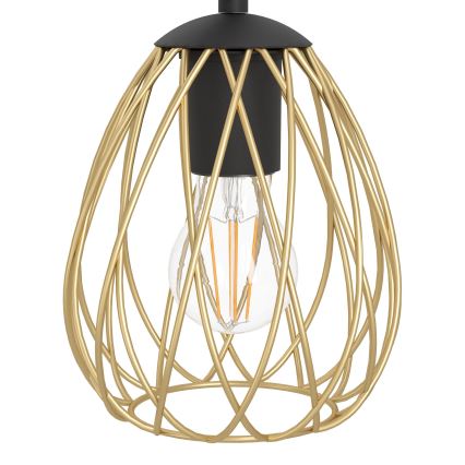 Eglo - Chandelier on a string 6xE27/40W/230V black/gold