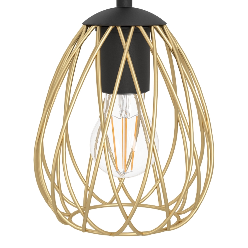 Eglo - Chandelier on a string 6xE27/40W/230V black/gold