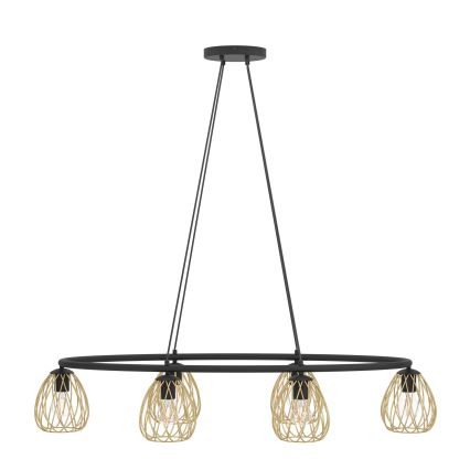 Eglo - Chandelier on a string 6xE27/40W/230V black/gold