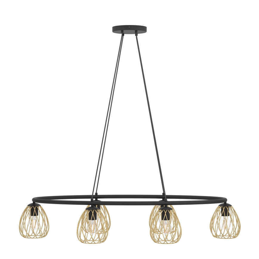 Eglo - Chandelier on a string 6xE27/40W/230V black/gold