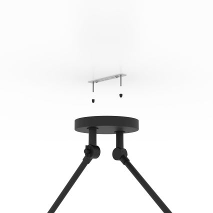 Eglo - Chandelier on a pole 2xE27/40W/230V black