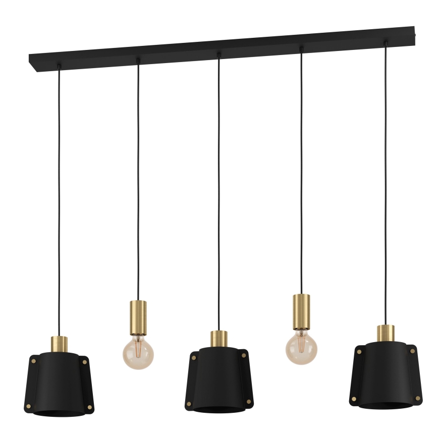 Eglo - Chandelier on a string 5xE27/40W/230V black/gold