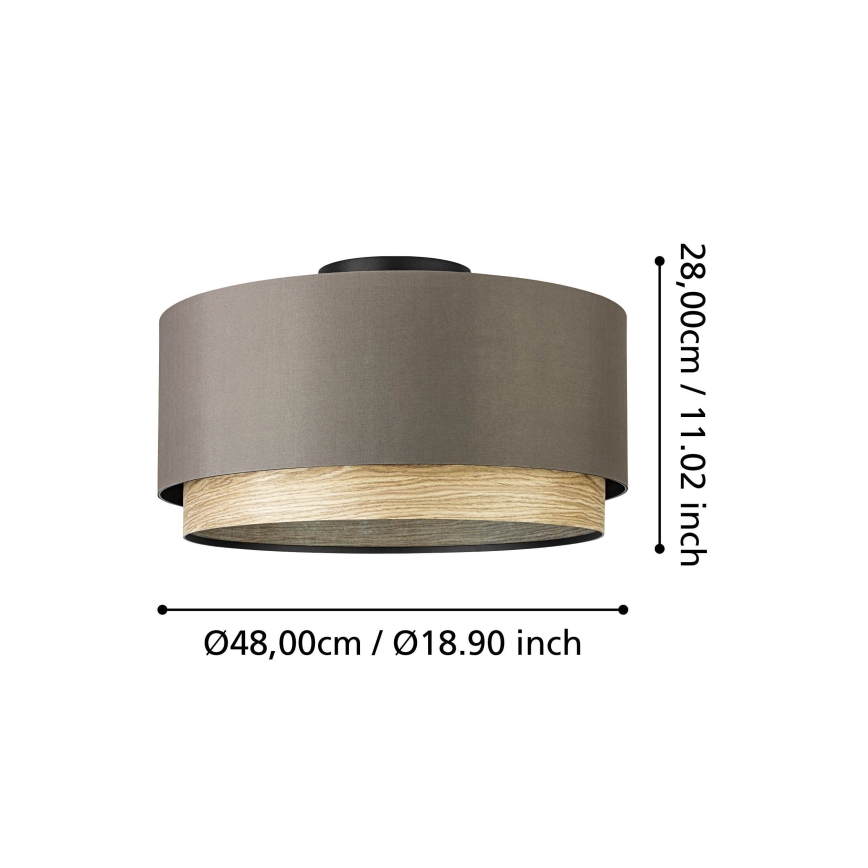 Eglo - Ceiling light 1xE27/40W/230V brown