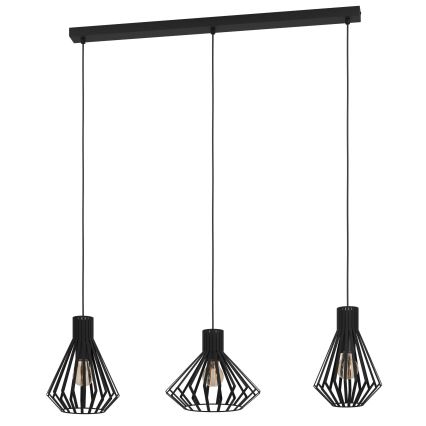Eglo - Chandelier on a string 3xE27/40W/230V black
