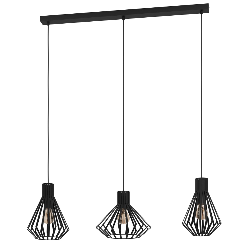 Eglo - Chandelier on a string 3xE27/40W/230V black