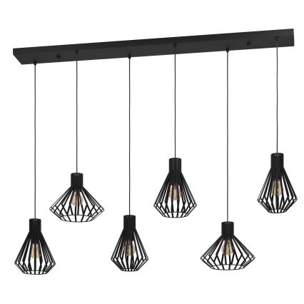 Eglo - Chandelier on a string 6xE27/40W/230V black