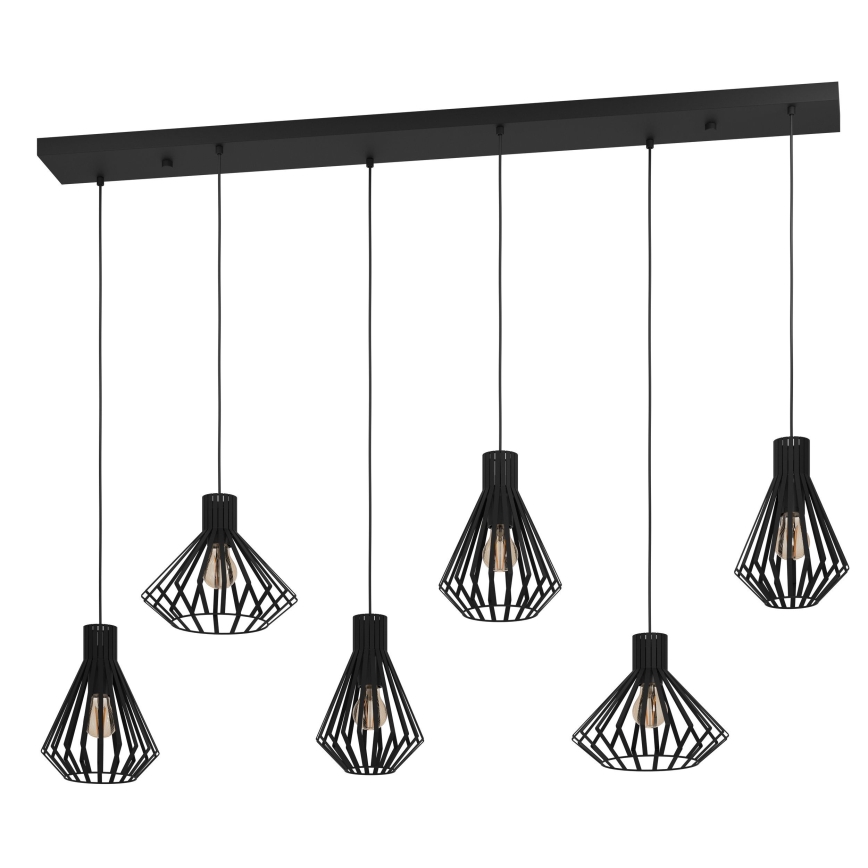 Eglo - Chandelier on a string 6xE27/40W/230V black