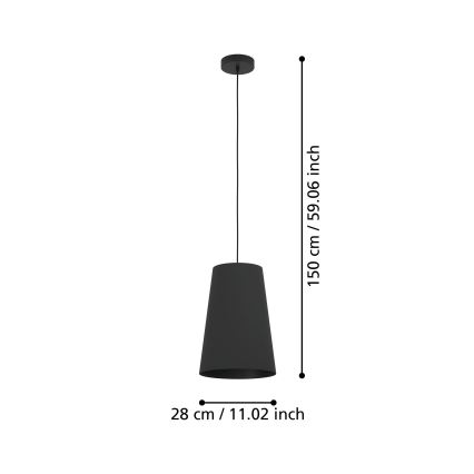 Eglo - Chandelier on a string 1xE27/40W/230V black